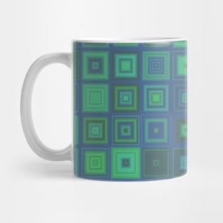 Green Abstract Square Pattern Mug